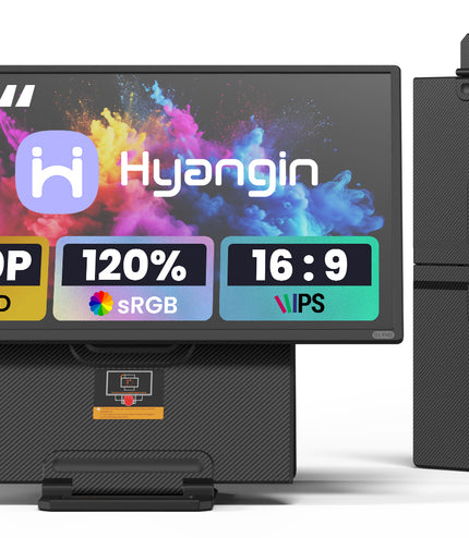Hyangin D1 24" Portable Monitor (2025 Upgrade), 1080P FHD, 100Hz, 120% sRGB IPS, Adjustable Stand for Laptop, MacBook & Phones