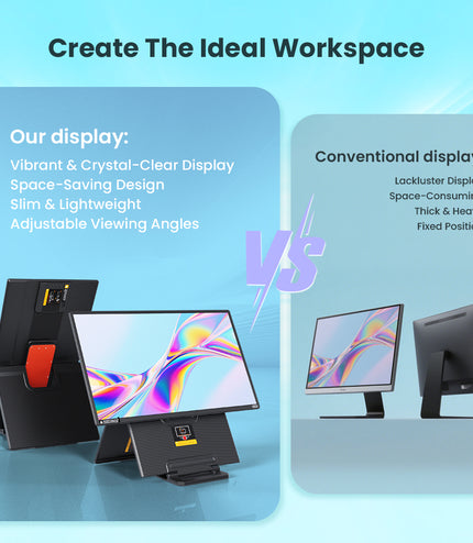 Hyangin D1 24" Portable Monitor (2025 Upgrade), 1080P FHD, 100Hz, 120% sRGB IPS, Adjustable Stand for Laptop, MacBook & Phones