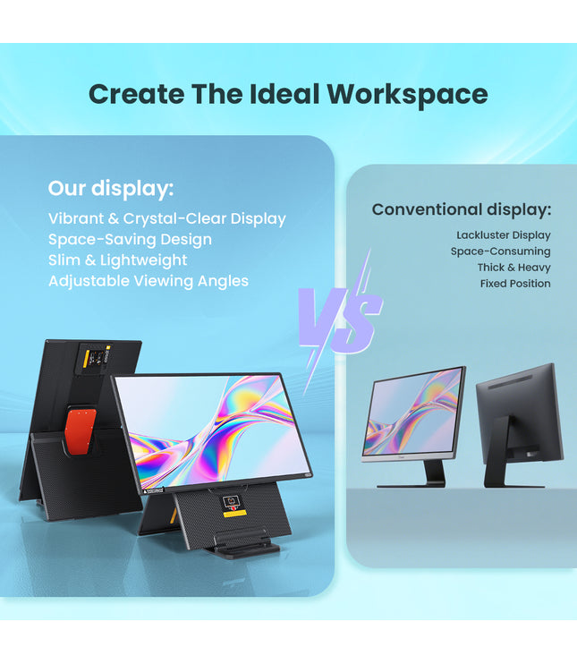 Hyangin D1 24" Portable Monitor (2025 Upgrade), 1080P FHD, 100Hz, 120% sRGB IPS, Adjustable Stand for Laptop, MacBook & Phones