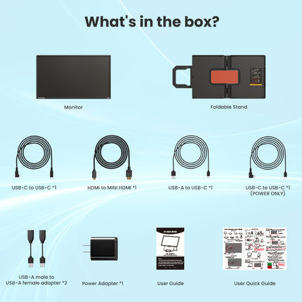 Hyangin D1 24" Portable Monitor (2025 Upgrade), 1080P FHD, 100Hz, 120% sRGB IPS, Adjustable Stand for Laptop, MacBook & Phones