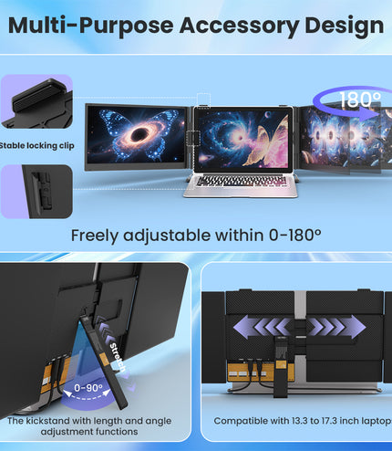 Hyangin S8 Pro 14" Foldable Triple Laptop Monitor