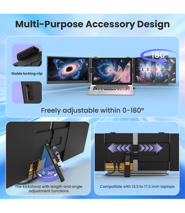 Hyangin S8 Pro 14" Foldable Triple Laptop Monitor