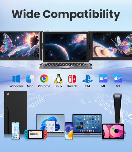 Hyangin S8 Pro 14" Foldable Triple Laptop Monitor