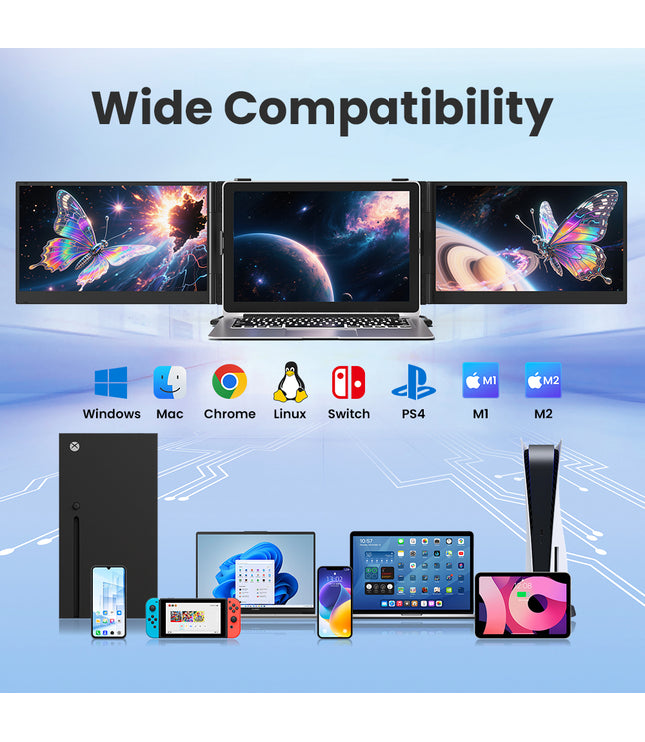 Hyangin S8 Pro 14" Foldable Triple Laptop Monitor