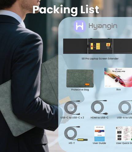 Hyangin S8 Pro 14" Foldable Triple Laptop Monitor