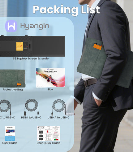 Hyangin S8: The Ultra-Light 14" Portable Laptop Screen Extender