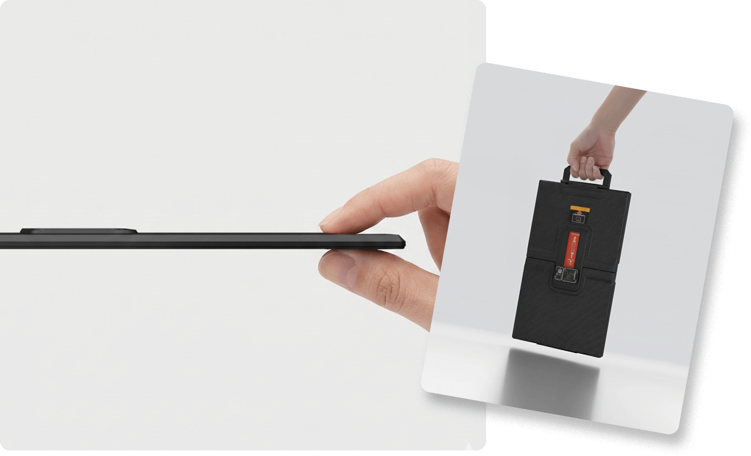 Razor-Thin Portability: 0.34" Ultra-Slim Profile & Built-in Handle