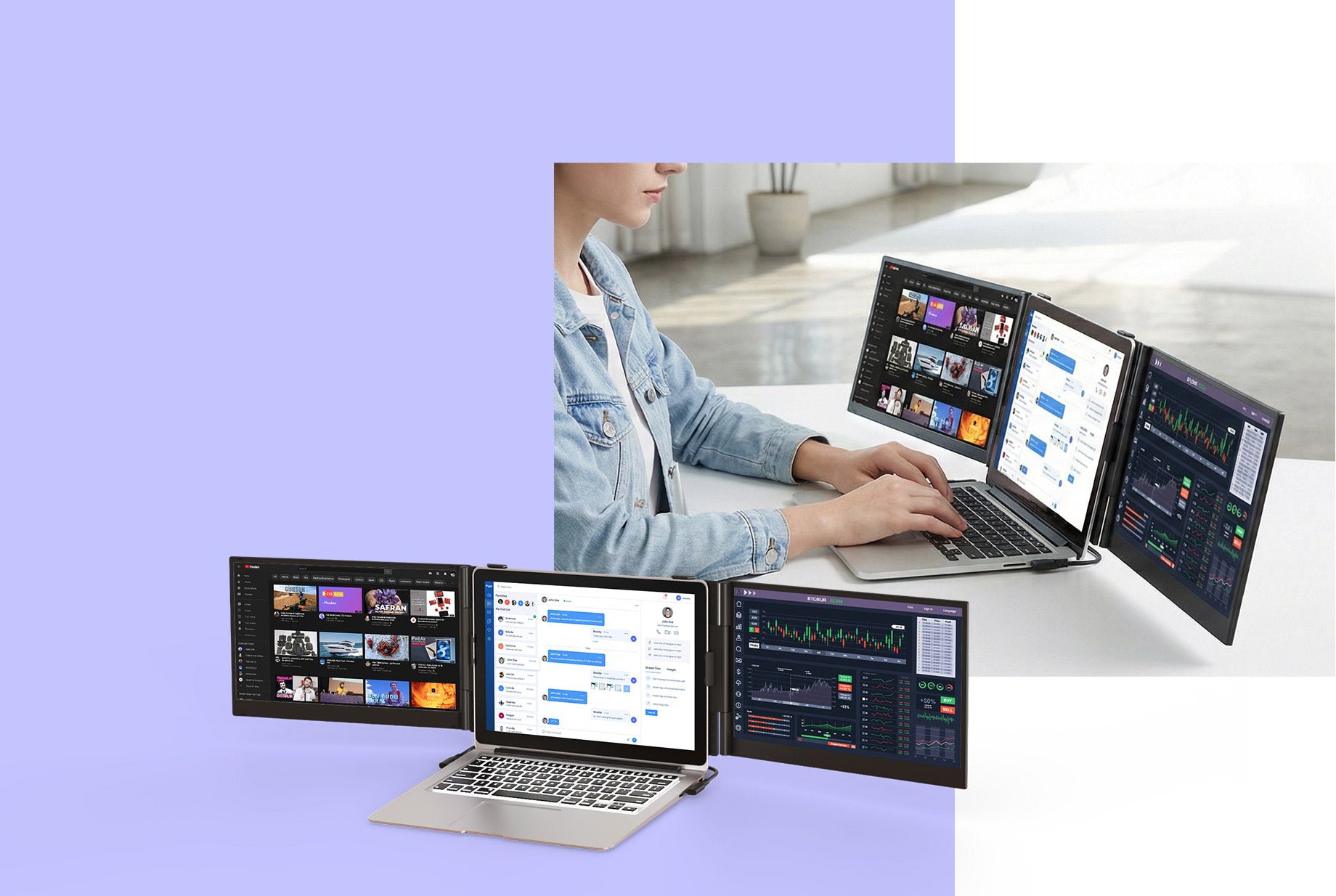 Instant Triple-Screen Workstation