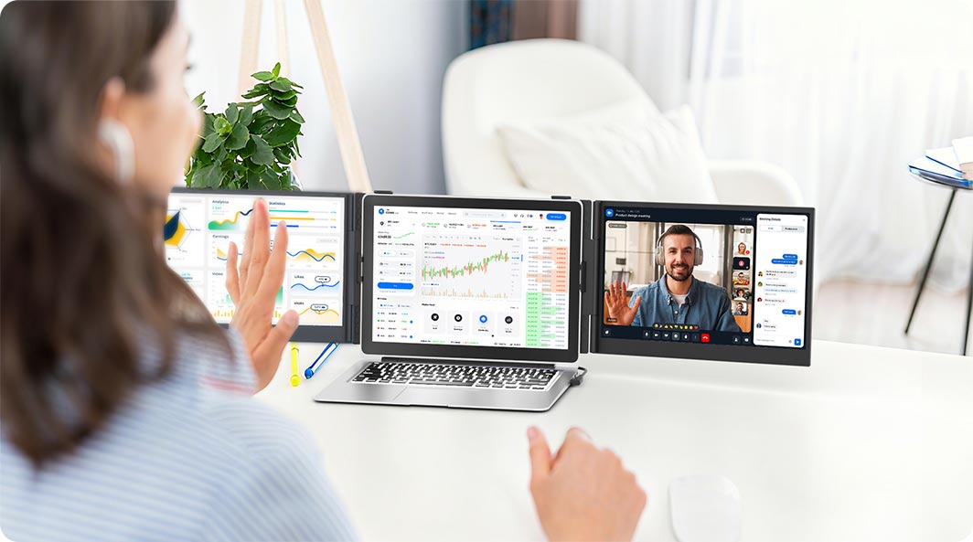 Keep the video conference window open while viewing reports and meeting minutes simultaneously.